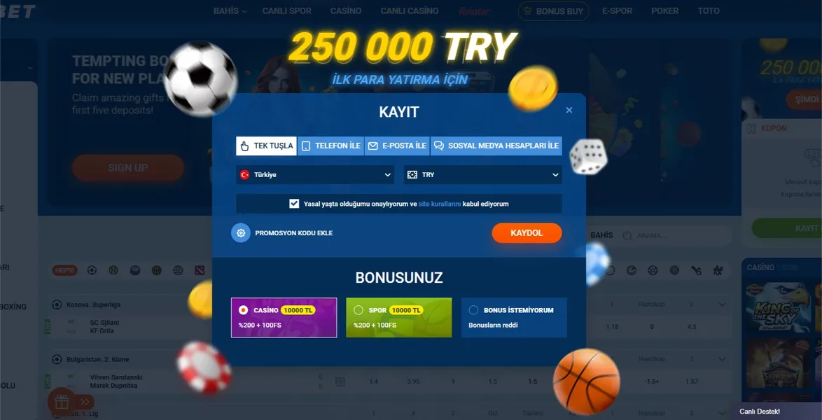 MostBet kayıt işlemi